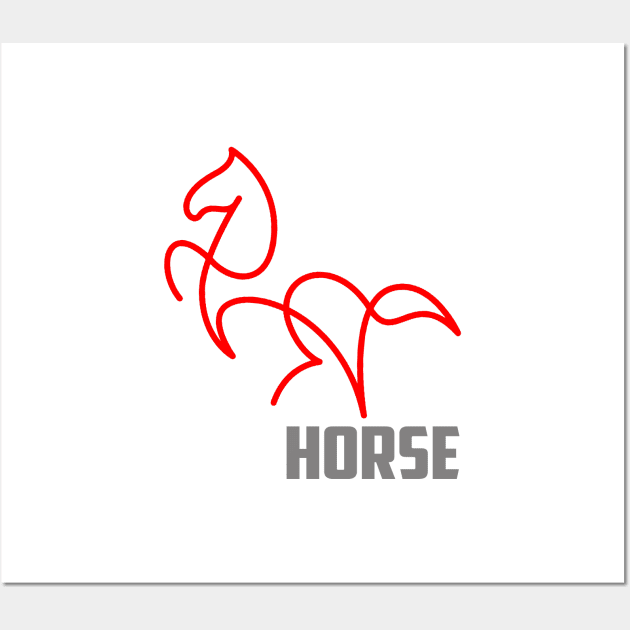 RED LINE HORSE Wall Art by SAMELVES